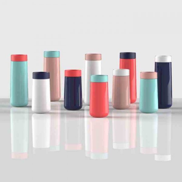 Lund London Kubek podróżny 350ml biały/różowy, Travel