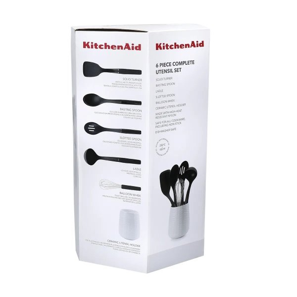 KitchenAid 5 przyborów kuchennych w pojemniku Onyx Black
