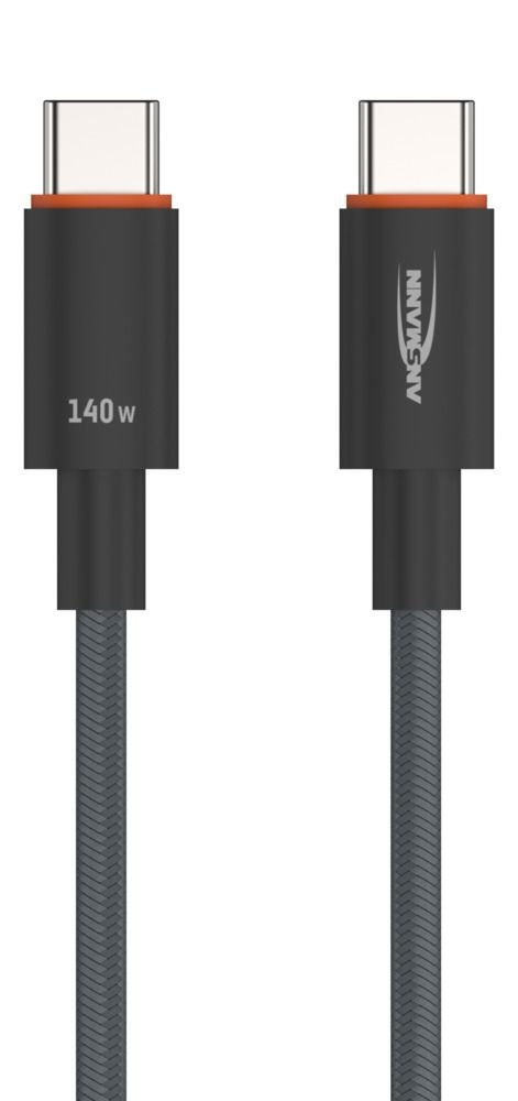 Kabel Ansmann USB-C/C, 140W, 60 cm, antracyt