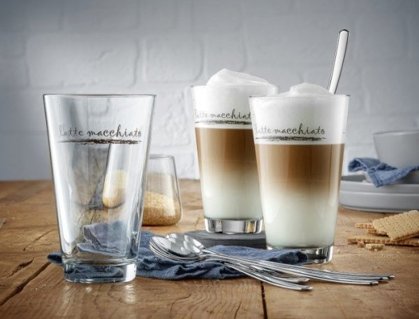WMF- Filiżanki do Latte Macchiato z łyżeczkami 6sz