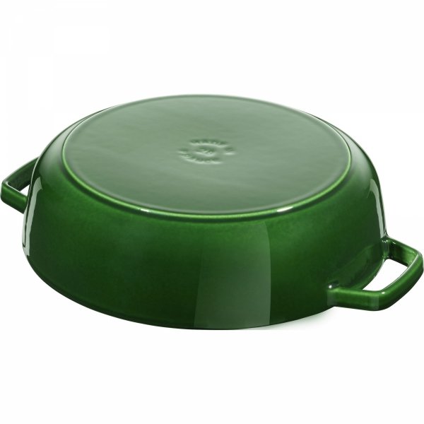 żeliwna Patelnia Do Duszenia Z Pokrywką 24 Cm, Zielony Staub
