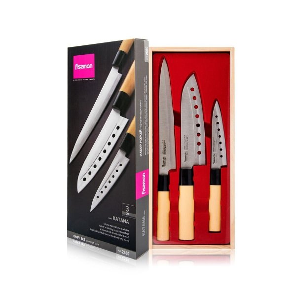 Fissman Katana Zestaw 3 Noży Kuchennych, uniwersalny Zestaw