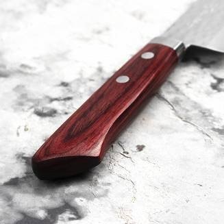 Kunio Masutani VG-10 Hammered Red Damascus Nóż Santoku 17 cm