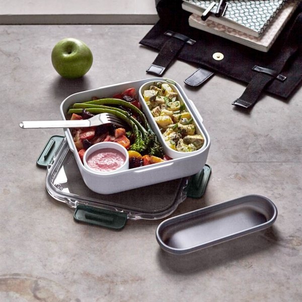 BB - Lunch box kwadratowy, oliwkowy