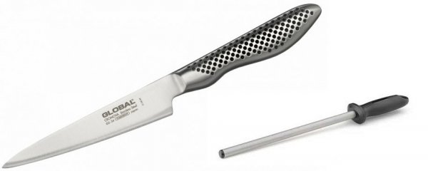 Nóż uniwersalny 11cm Global GS-36 PLUS ostrzałka Taidea T0825D 