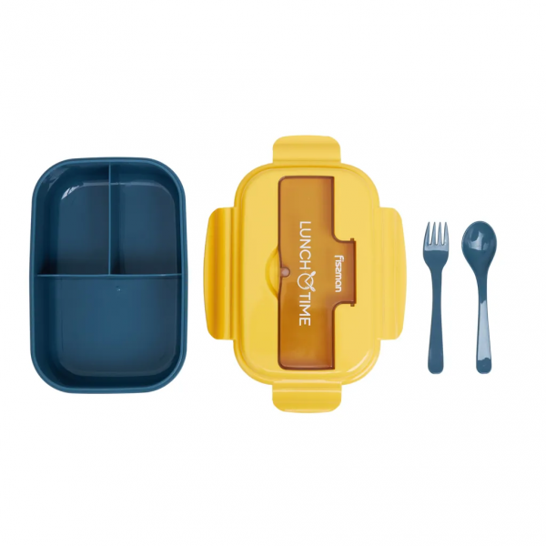 Lunch box Fissman 1100 ml z 3 komorami żółty