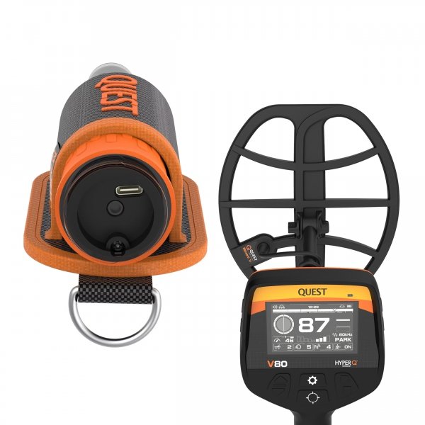 Wykrywacz metali Quest V80 + Xpointer Max z magiczną kaburą