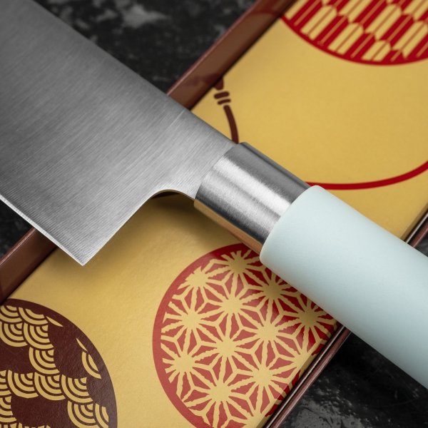 Satake Macaron Blue Nóż Nakiri 17 cm