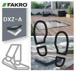 Fakro Okno do płaskiego dachu DXZ-A P2 U=0,95 W/m²K, nieotwierane, z elementem szklanym zgrzewanym, szyba z pochyleniem.