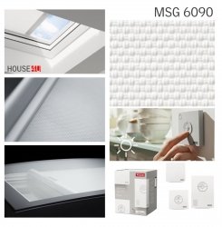Velux Markiza Solarna MSG do okien do dachów płaskich, zasilana energią słoneczną, biała, z radiowym przełącznikiem ściennym