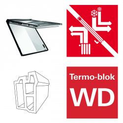 Okno dachowe Roto Designo i8 Comfort Okno uchylne, automatyczne i89G K2EF Okno z pakietem 3-szybowym Comfort, szkło hartowane i laminowane, plastikowe Uw = 0,99, Termo-blok WD