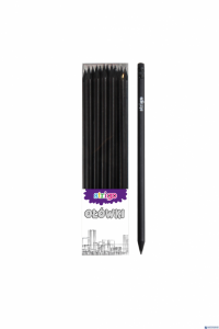 Ołówek z gumką HB-czarne drewno BE02  STRIGO
