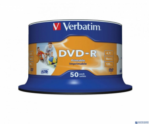 Płyta DVD-R VERBATIM CAKE (50) Printable nadruk Wide 4.7GB x16 43533