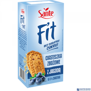 Ciasteczka zbożowe z jagodą Fit bez cukru (6x4szt.) 300g SANTE
