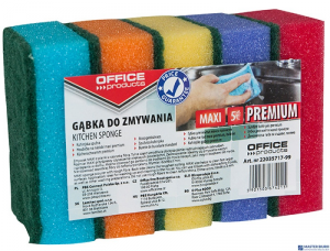 Gąbka do zmywania  Maxi Premium, 5szt., mix kolorów, typu OFFICE PRODUCTS 22035717-99
