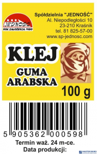 Klej guma arabska 100gr butelczka plastikowa JEDNOŚĆ