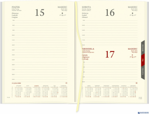 Kalendarz Cross z gumką i ażurową datówką A5 dzienny p. kremowy Nr kat. 204 A5DRK granat  WOKÓŁ NAS