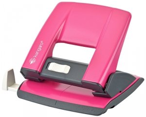Dziurkacz KANGARO Aion-20/S, dziurkuje do 20 kartek, metalowy, w pudełku PP, różowy, KAA20/S-16