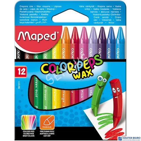 Kredki COLORPEPS świecowe 12 kolorów 861011 MAPED
