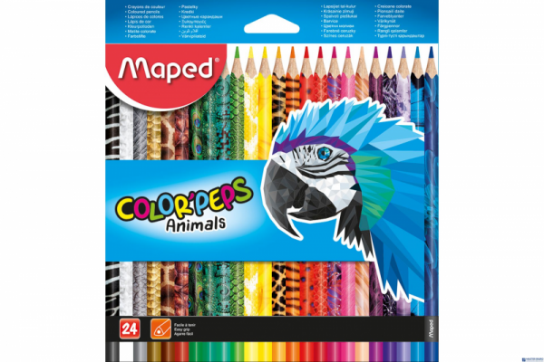 Kredki COLORPEPS ANIMALS trójkątne 24 kolorów 832224 MAPED