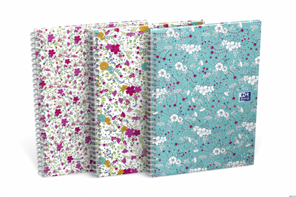 Kołonotatnik A5 60 kartek kratka/tagi Floral Oxford 400094951