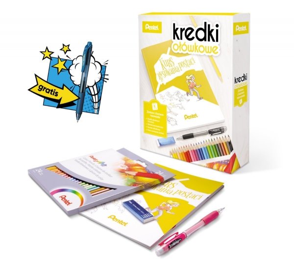 Zestaw z kursem rysowania postaci  ZESTAW-CB8-24-KURS PENTEL
