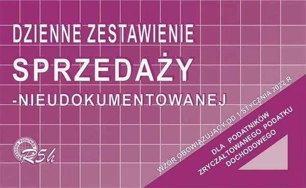 R05-H Dzienne zestawienie sprzedaży nieudokumentowanej 1/3 A4  MICHALCZYK I PROKOP (od 1 styczeń 2022)