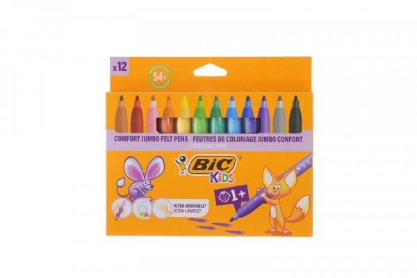 Flamastry BIC Kids Comfort Grip Jumbo 12szt. 517250