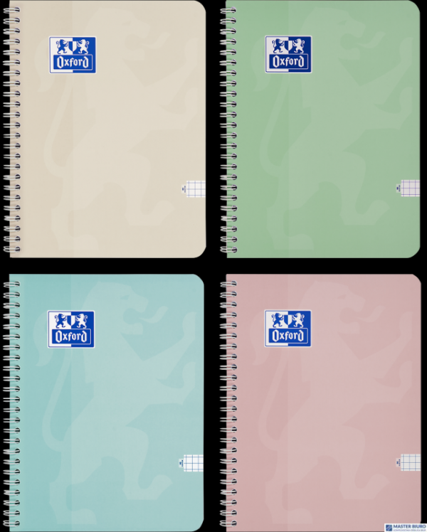 Kołozeszyt Oxford Touch Pastelowy 2-spiralny A5 80 kartek 90 g kratka 5x5 mm 400175357