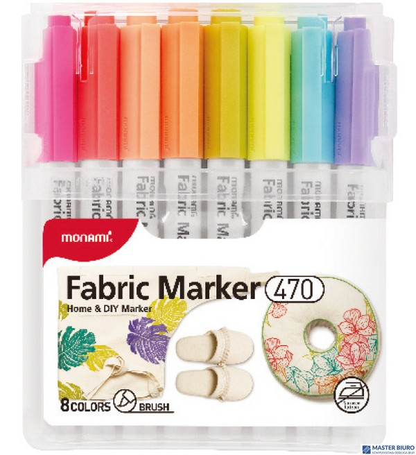 Marker 470 do tekstyliów zestaw 8 kolorów  MONAMI 170-2785