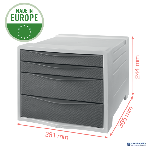 Pojemnik z szufladami Esselte ColourBreeze, koralowy 628457