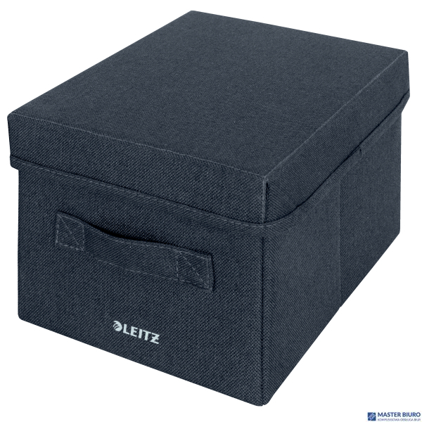 Pudełko do przechowywania z pokrywką Leitz Fabric, małe, opakowanie 2 sztuki, ciemnoszare 61460089