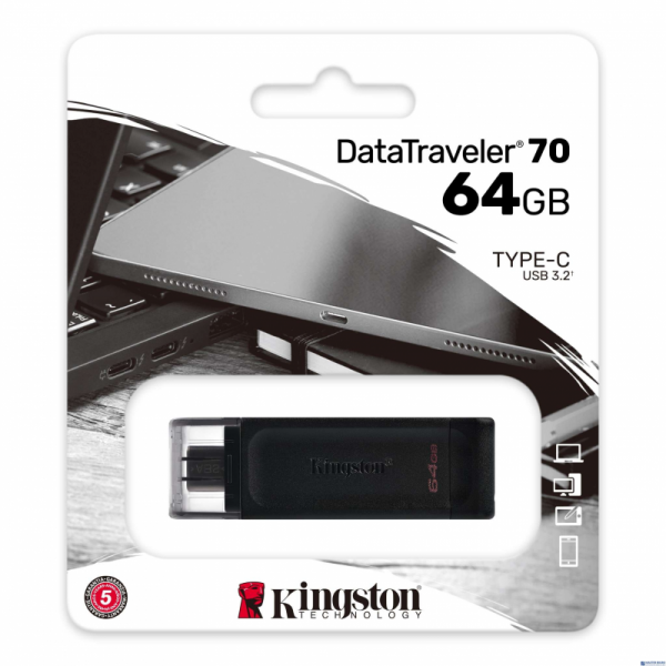 Pamięć Pendrive KINGSTON DT70 Exodia 64GB USB-C 3.0 czarny DT70/64GB