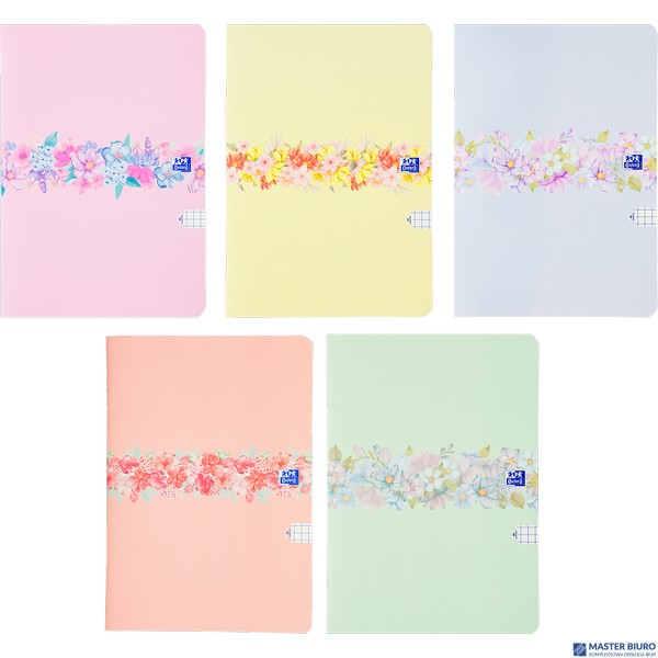 Zeszyt Oxford Flowers A4 60 kartek kratka 5x5 mm Mix 400181451
