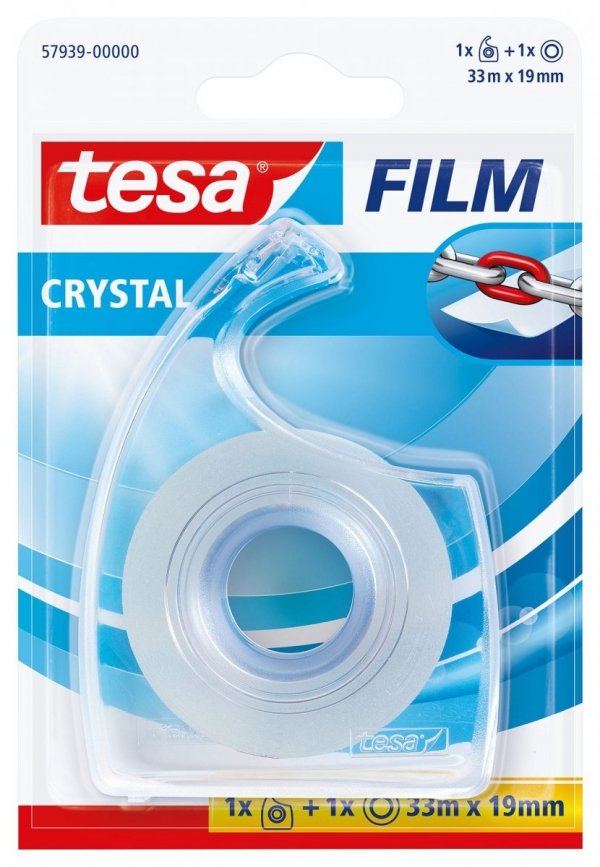 Taśma biurowa TESAfilm CRYSTAL 33m X19mm + Dyspenser Easy Cut 57939-00000