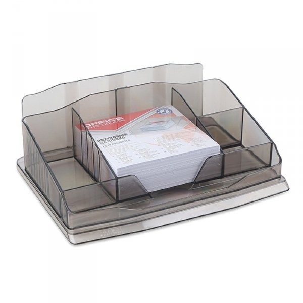 Przybornik na biurko OFFICE PRODUCTS, z karteczkami, plastik, dymny, 18156411-91
