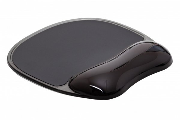 Podkładka pod mysz Q-CONNECT, żelowa, z podparciem dla nadgarstka, czarna, KF10377