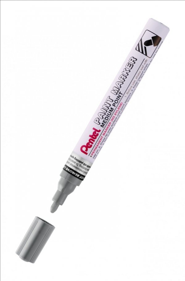 Marker olejowy Pentel średnia okrągła  końcówka,  MMP10-N szary