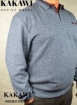 Bluza-sweter typu polo jeansowy  nadwymiar.