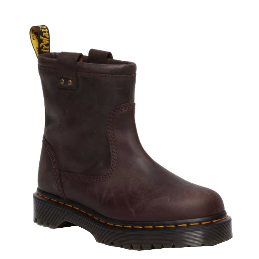Buty Dr. Martens ANISTONE LO Dark Brown Burnished Waxy Pull