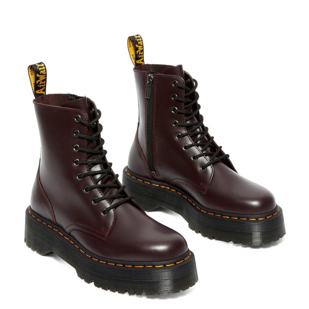 Doc marten hot sale maroon boots