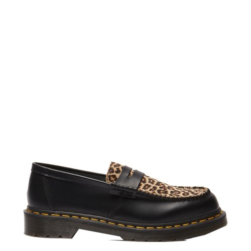 Półbuty Dr. Martens PENTON Black+Light Tan Smooth+Mini Leopard Spot Hair On 41186001
