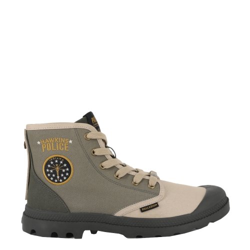 Stranger Things Buty męskie Palladium PAMPA HAWKINS POLICE zielony 04624-308