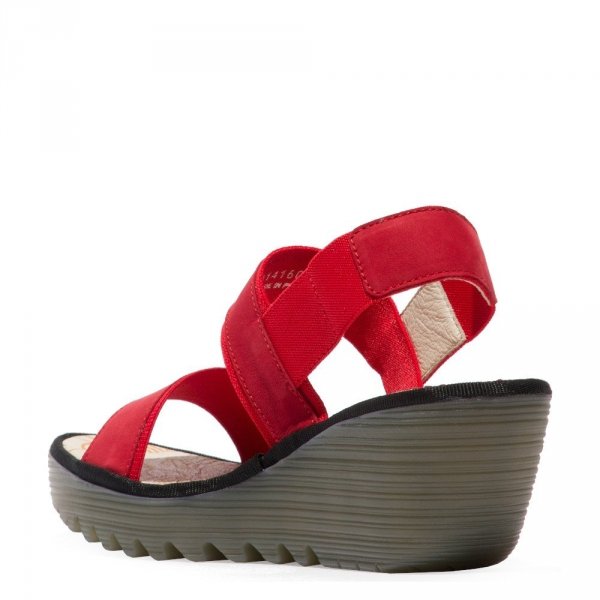 Sandały Fly London YACO 416 Lipstick Red Cupido P501416001
