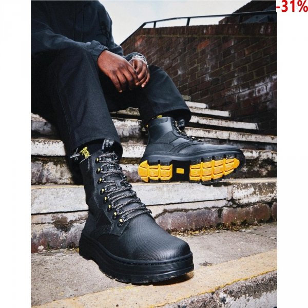 Buty Dr. Martens IOWA UTILITY BOOTS Black Coated Canvas Iceberg WP 27117001 Wodoodporne