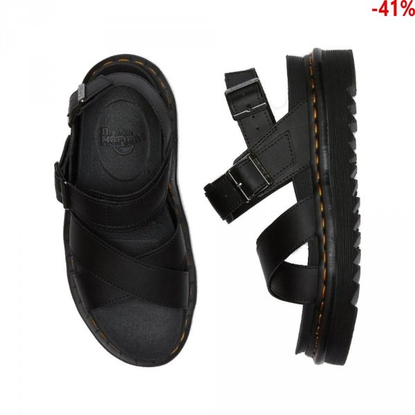 Sandały Dr. Martens VOSS II STRAP SANDALS Black Hydro Leather 26799001
