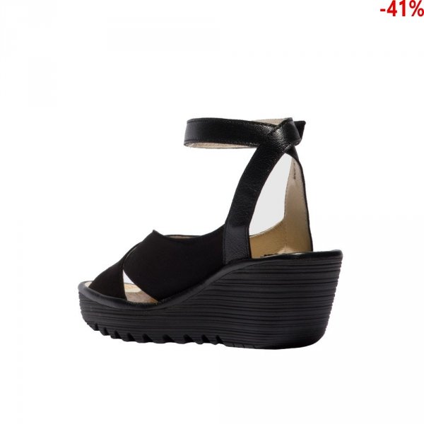 Sandały Fly London YIVI 308 Black Cupido Mousse P501308000