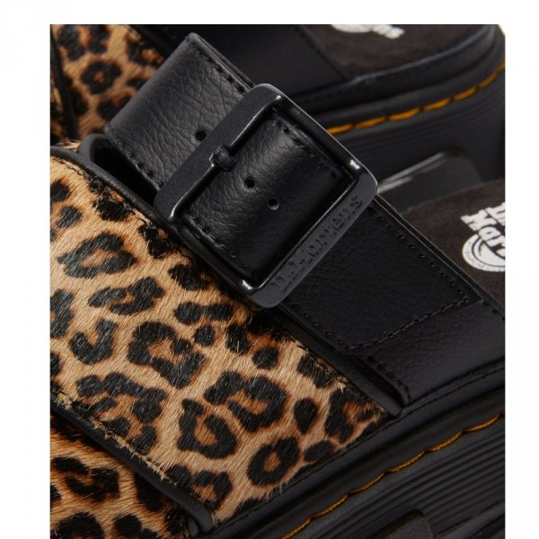 Sandały Dr. Martens MATTISON SLIDE Light Tan Mini Leopard Spot Hair On 41110200