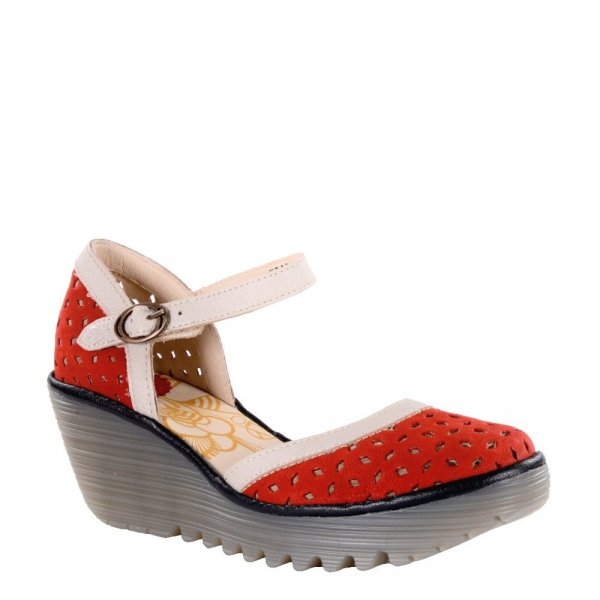 Sandały damskie Fly London YVEN 029 skórzane czerwony P501029008