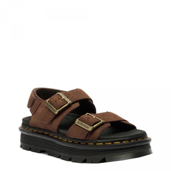 Sandały Dr. Martens ZEBZAG SANDAL Sepia Brown Tumbled Nubuck 42853200